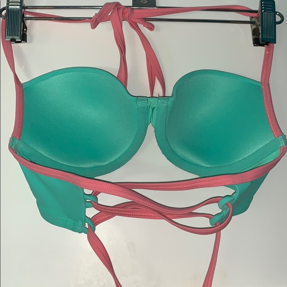 Aerie Pink and Mint Green Bikini Top - Picture 2 of 4